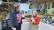 Debbie tells Rachel all about her studio....surrounded by her art...