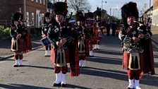 The Phoenix Pipes & Drums were there as part of the festivities