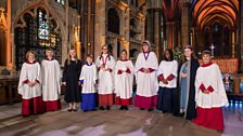 All 10 choristers with Ruby and Mila with their trophies