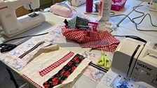 The task for the sewing workshop was making beautiful bags...