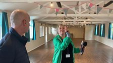 Kevin gave Rachel the tour.....who doesn't like bunting? The hall has recently had some refurbishment work....