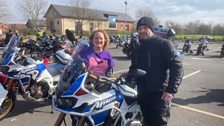At the next port of call ...Amy bumped into John at the Bikesafe Training Day ...