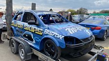Driver Alan in the meantime had his eyes on Nathan's stock car which he had brought for the children to have a look at....