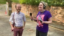 Dr Ian Marshman was there to greet Rachel and told her all about the Roman Wall and new display boards....