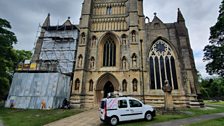 Finally!....The team arrived outisde their next destination....St Wulframs Church...