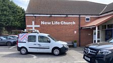 Merlin and the team arrive at the New Life Community Larder ....