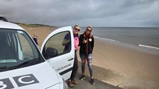 Starting point today.....the Lincolnshire coast....Kim met Rachel...