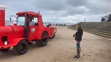 Rachel gets a chance to have a look and go on the iconic sand train...