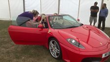 Emily, who was one of the organisers, was there to greet Rachel at the Super Car and Classic Car Day...