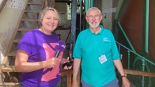 A very happy Rachel with Chris who told us all about the Pumping Station....