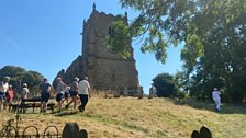 Welcome to the Ramblers Church.....Karl was a bit hot after running up the track....