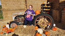 Amy stopped to admire the tractor....