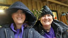 It was a bit damp at the start of Pirate Gold....Claire and Amy found a great place to take shelter...