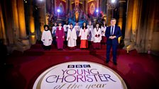 Young Chorister finalists, with Aled Jones