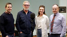 Composer Paul Campbell, Narrators Stuart Graham and Michelle Fairley, and Executive Producer Mark Adair