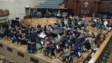 The Ulster Orchestra in the Ulster Hall, Belfast with conductor Paul Campbell