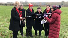 The D'Capo choir were performing carols in the church later, and gave Julie a preview