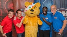 Our celebrities and Pudsey Bear