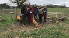 Jamie and his family had the treasure for us with the rescue chickens on their allotment in Gayton