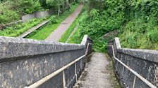 Steps down to former railway line at Gilwen Halt