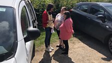 Julie chats with Ann and her daughter Bethany in Great Melton