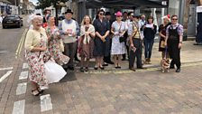 Julie with some of the 1940s crew in Lowestoft!