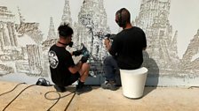 Vhils: crafting a mural for UNESCO headquarters