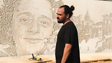 Vhils: crafting a mural for UNESCO headquarters