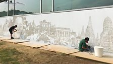 Vhils: crafting a mural for UNESCO headquarters