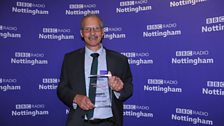 Charlie Banton-Wilson won the volunteer award at tv Radio Nottingham's Make A Difference Awards.