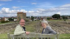 Mary and Greg Woolf at Arbeia Roman Fort, South Shields