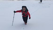 Iain Cameron heading fast up the first munro