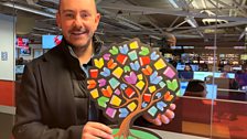 The 鶹ҳ's Declan Harvey with the 鶹ҳ Book Tree