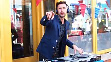 Tim Weeks spinning the party tunes