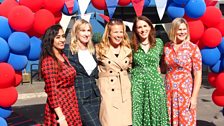 Bargain Hunt presenters and experts smiling in the sun