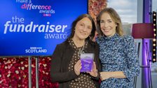 Pauline Moriarty (winner of Fundraiser Award) with judge Laura Main