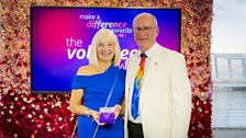 Geoffrey and Anne Sampson - collecting on behalf of Liza Quin from Autism Rocks (winner of Volunteer Award)