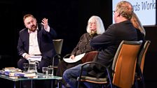 William Crawley hosting a discussion with Fran Brearton, Patricia Craig and Charlie McCarthy at the Seamus Heaney event