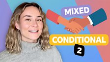 Presenter Georgie smiling with the text mixed conditionals?