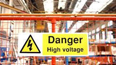 High voltage warning sign 