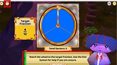 An example of a maths challenge looking at fractions from the game divided islands.