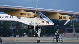 Solar-powered plane takes off again