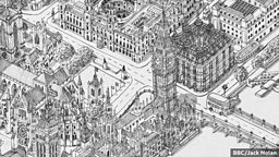 Artist spends hundreds of hours drawing central London 艺术家历时数百小时绘制伦敦城中心