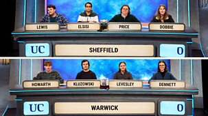 University Challenge - 2025/26: 1. Sheffield V Warwick