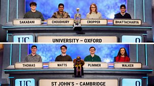 University Challenge - Series 33: 3. University College, Oxford V St John&rsquo;s College, Cambridge