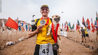 stray dog follows extreme race