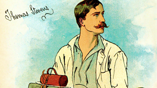 The first person to cycle the globe on a penny-farthing