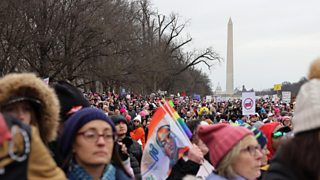 Thousands protest in Washington against Trump as he prepares for inauguration