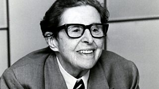 Naomi Jacob broadcasting from Broadcasting House, London in Woman’s Hour, 1964.