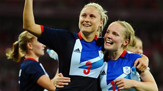 Women's football team celebrate their victory